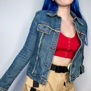 Fiorucci Fitted Embroidered Denim Jacket